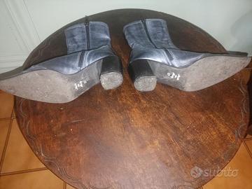 Stivali donna in pelle grigi e neri,come nuovi 37