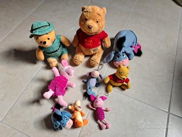 Lotto 9 pupazzi Winnie the Pooh