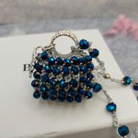 collana handmade con ciondolo mini bag blu 