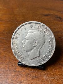 Moneta Half Crown 1944 argento Giorgio VI