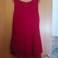 vestito rosso plissettato 