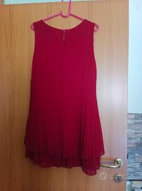 vestito rosso plissettato 