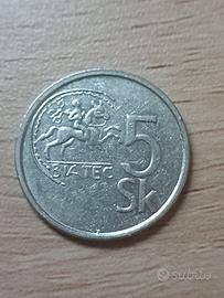 MONETA 5 CORONE SLOVACCHE  1993