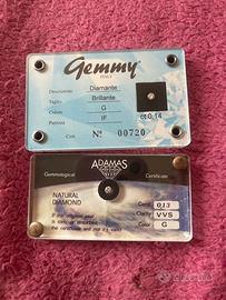 2 diamanti naturali veri certificati 0,13-0,14 ct