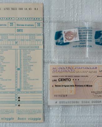 Autostrade 1976: Biglietto+Francobollo+Miniassegno