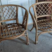 poltrone vintage N,2 in vimini e bambù 