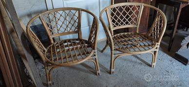 poltrone vintage N,2 in vimini e bambù 
