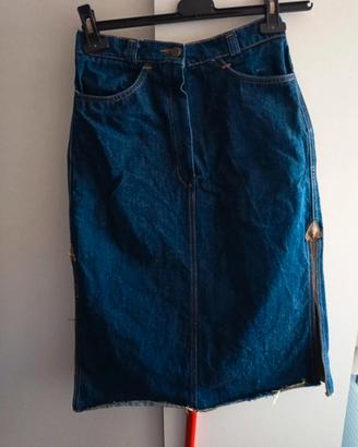 gonna longuette jeans 