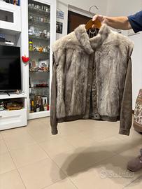 Giacca pelle e visone