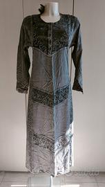Abito lungo stile Boho / Etnico grigio NUOVO