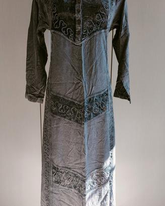 Abito lungo stile Boho / Etnico grigio NUOVO