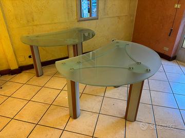 Tavolo cucina,soggiorno,negozio cristallo metallo