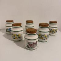 sei barattoli in ceramica,