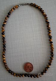 Collana girocollo in Occhio di Tigre