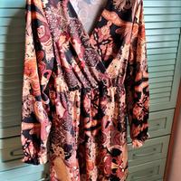 Vestito donna arancione e nero