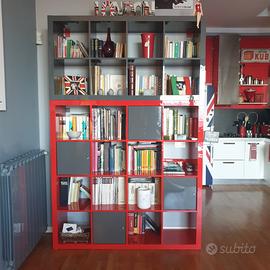 Libreria IKEA laccata rosso/grigio