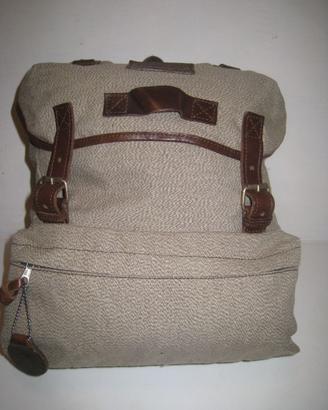 zaino INVICTA in grossa tela di cotone+similpelle