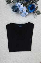 T-Shirt- Ralph Lauren-TG M-Nero-Donna-Slim Fit!