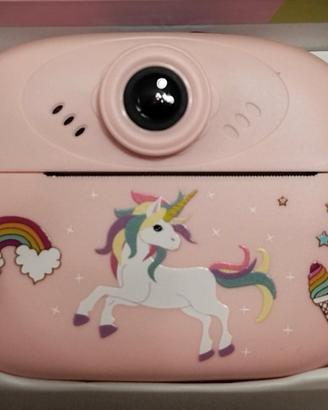 Fotocamera con stampa istantanea unicorno Rosa