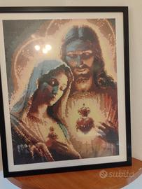 quadro religioso eseguito con perline 