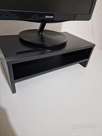 Supporto per monitor pc in legno nero come nuovo