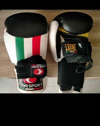 Guantoni da boxe e kick, fasce + sacco kickboxing