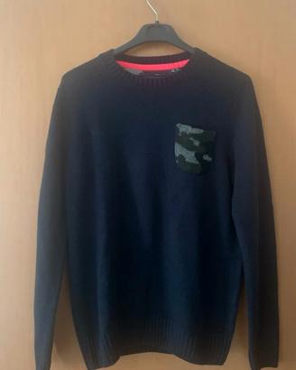 Pullover girocollo uomo Clockhouse blu taschino M