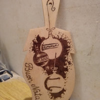 Pirografo e legno di ulivo