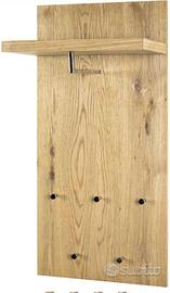 HAKU Möbel Appendiabiti da parete cromo, rovere, M