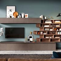 Parete attrezzata 276x40x170 cm, Bronzo e Mercure