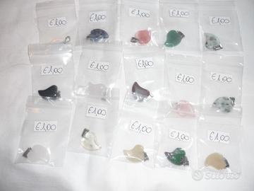 SET 15 PEZZI CUORICINI NUOVI IN PIETRA