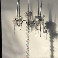 Candelabro in vetro - argentato