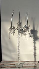 Candelabro in vetro - argentato