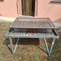 GRIGLIA INOX  110x70 +BASE +REFRATTARI