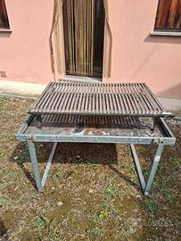 GRIGLIA INOX  110x70 +BASE +REFRATTARI