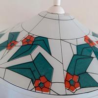 Lampadario a sospensione vintage, decoro Tiffany