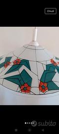 Lampadario a sospensione vintage, decoro Tiffany