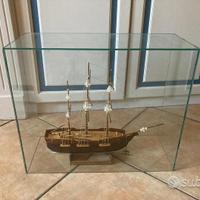 Veliero nave modellismo legno vascello teca vetro