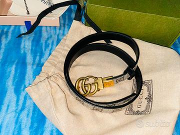 Cinta cintura 2cm gucci reversibile donna original