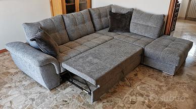 divano letto angolare con pouf contenitore