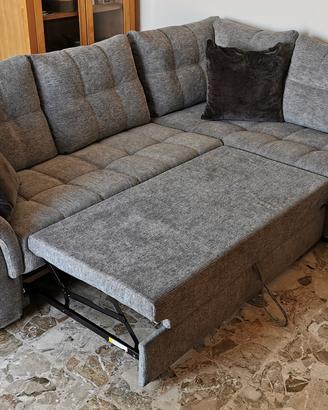 divano letto angolare con pouf contenitore