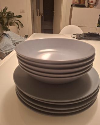 servizio piatti ikea grigio/blu