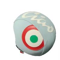 casco ciao rivestito in ecopelle azzurra