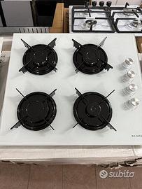 Piano cottura 4fuochi 60cm vetro bianco nuovo