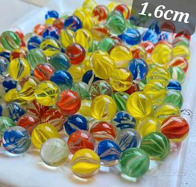 1200 biglie di vetro 1.6cm vintage anni 70 80 90 