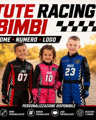 Tuta racing bimbi su misura