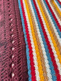 Copriletto lana fatto ad uncinetto