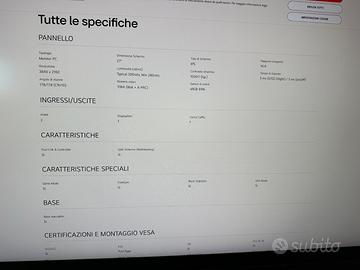 LG Monitor PC IPS 27" 16:9 Ultra HD 4K sRGB 99%