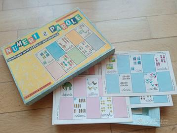 Numeri e parole tombola anni60 ed la scuola