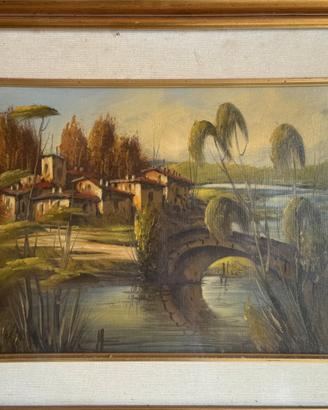 Quadro paesaggio a olio su tela (Autore Feni)